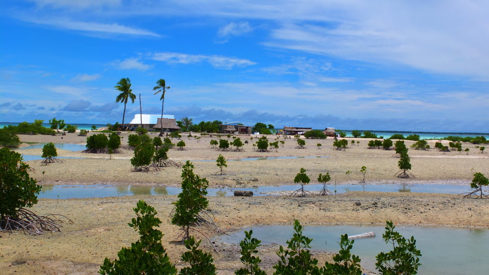 Kiribati:A Nation of Atolls and Coral Islands with Turquoise Blue and Green Waters Along the Pacific